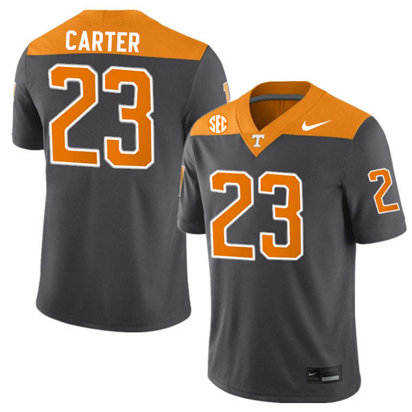 Men #23 Boo Carter Tennessee Volunteers College Football Jerseys Stitched-Anthracite